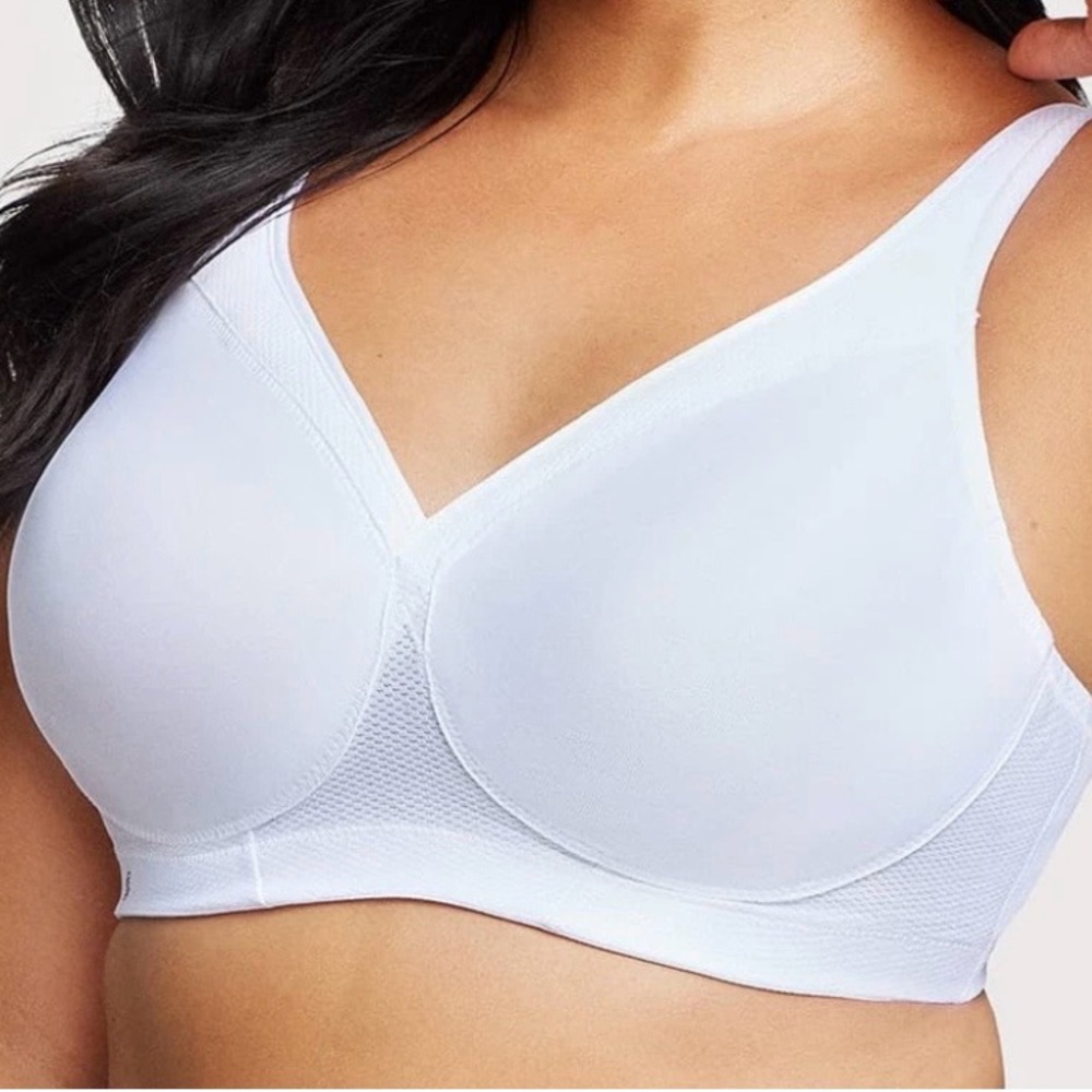 Glamorise MagicLift Sports Bra Women's 46D‎ White High Support Wireless